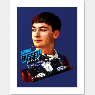 George Russell Low Poly Posters and Art